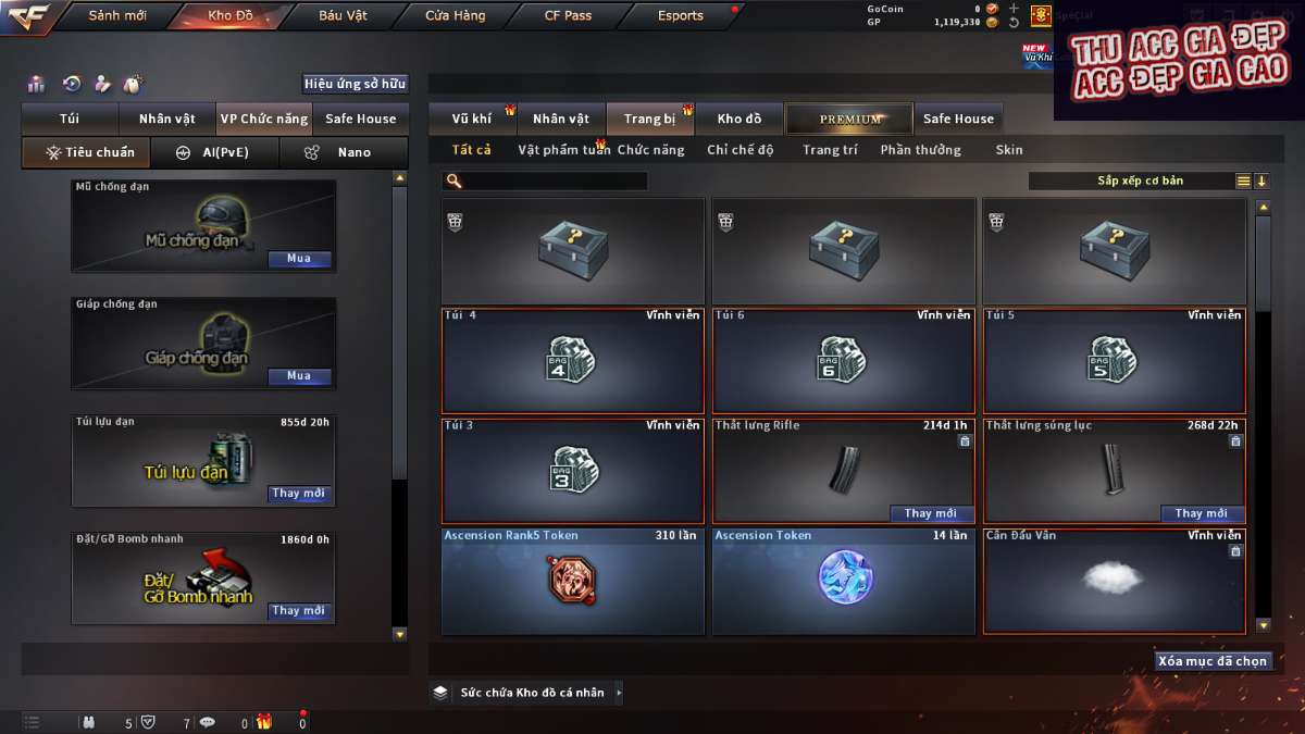 shop acc cf uy tin gia re
